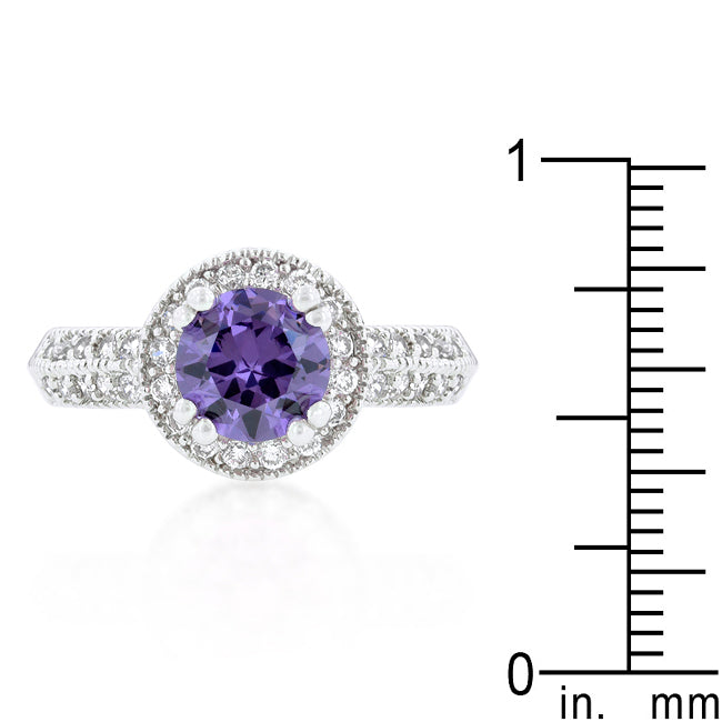 Tempting Edge Couture Line Dark Purple Halo Engagement Ring - Friggin Jewelry Fashion