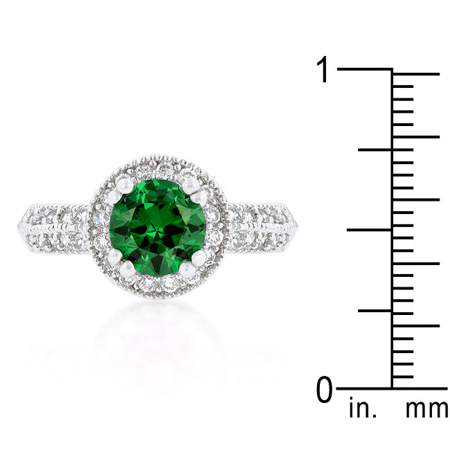 Sultry Edge Classic Muse Emerald Halo Engagement Ring - Friggin Jewelry Fashion