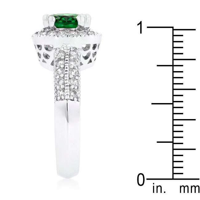 Sultry Edge Classic Muse Emerald Halo Engagement Ring - Friggin Jewelry Fashion