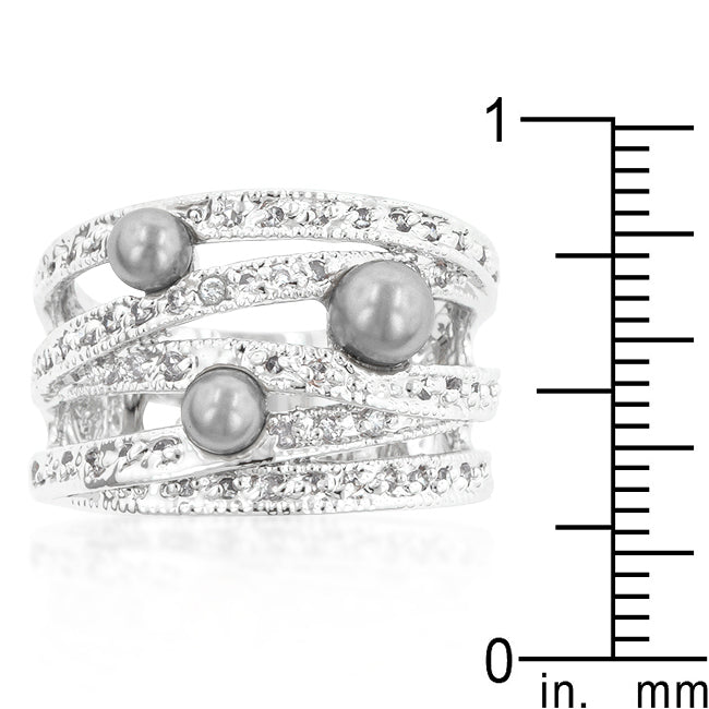Sleek Form Signature Edit Gray Pearl Cocktail Ring - Friggin Jewelry Fashion