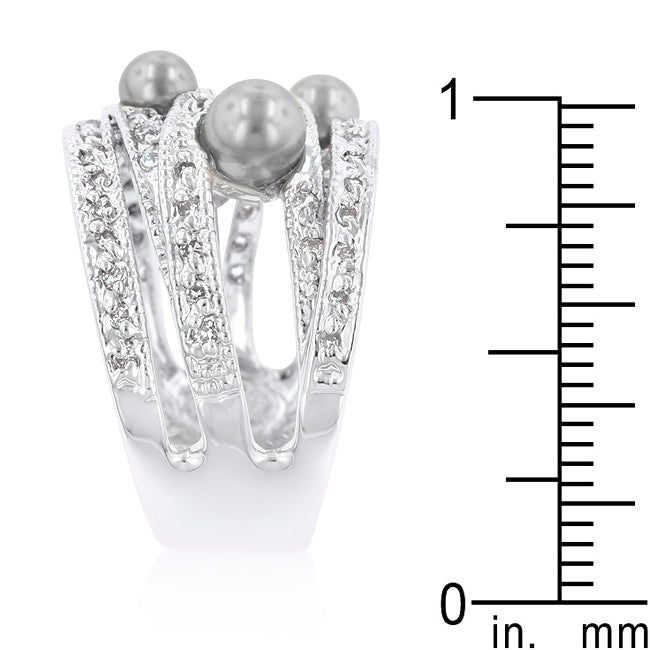 Sleek Form Signature Edit Gray Pearl Cocktail Ring - Friggin Jewelry Fashion