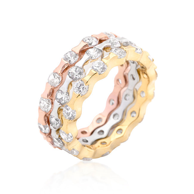 Regency Muse Signature Line Tri-tone Stackable Rings - Friggin Jewelry Fashion