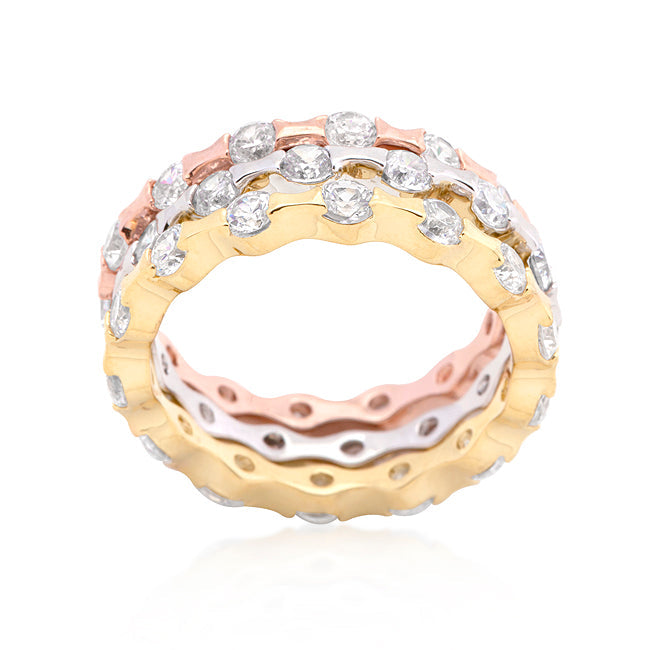 Regency Muse Signature Line Tri-tone Stackable Rings - Friggin Jewelry Fashion