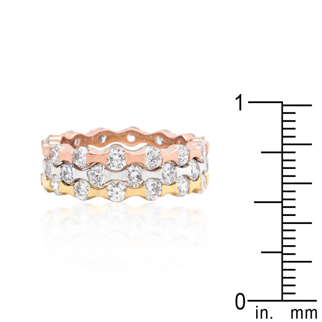 Regency Muse Signature Line Tri-tone Stackable Rings - Friggin Jewelry Fashion