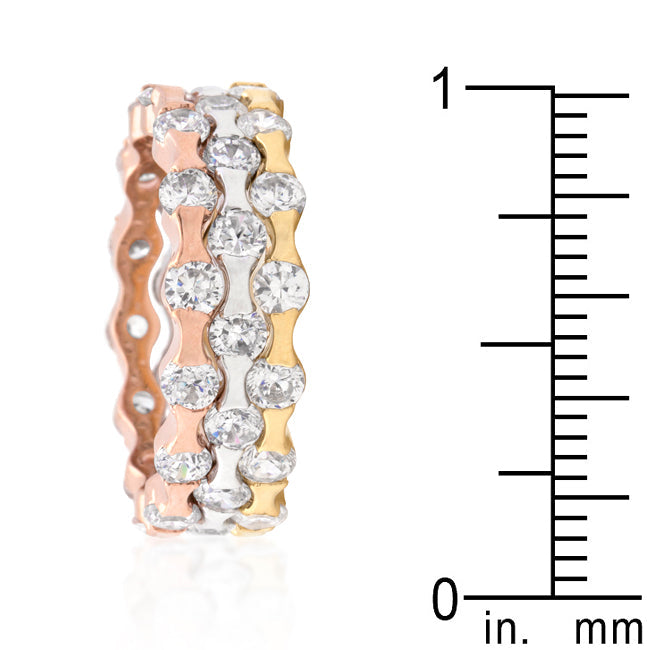 Regency Muse Signature Line Tri-tone Stackable Rings - Friggin Jewelry Fashion