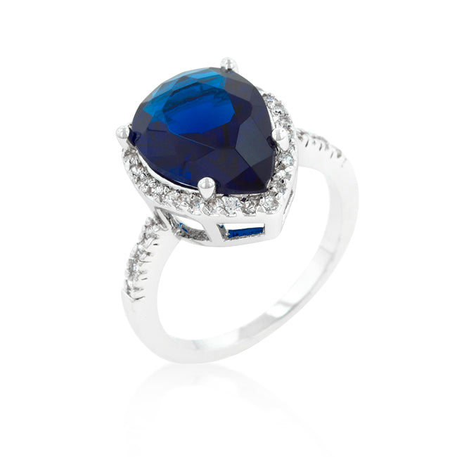 Heritage Form Modern Icon Sapphire Cubic Zirconia Drop Ring - Friggin Jewelry Fashion