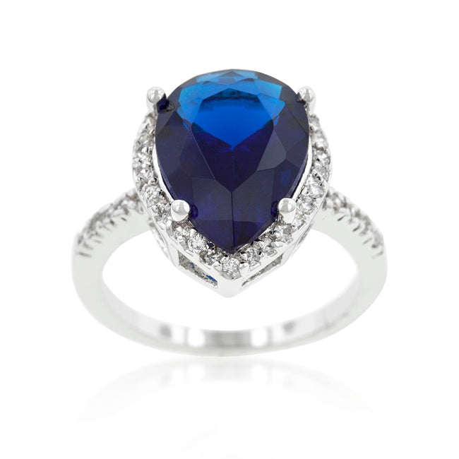 Heritage Form Modern Icon Sapphire Cubic Zirconia Drop Ring - Friggin Jewelry Fashion