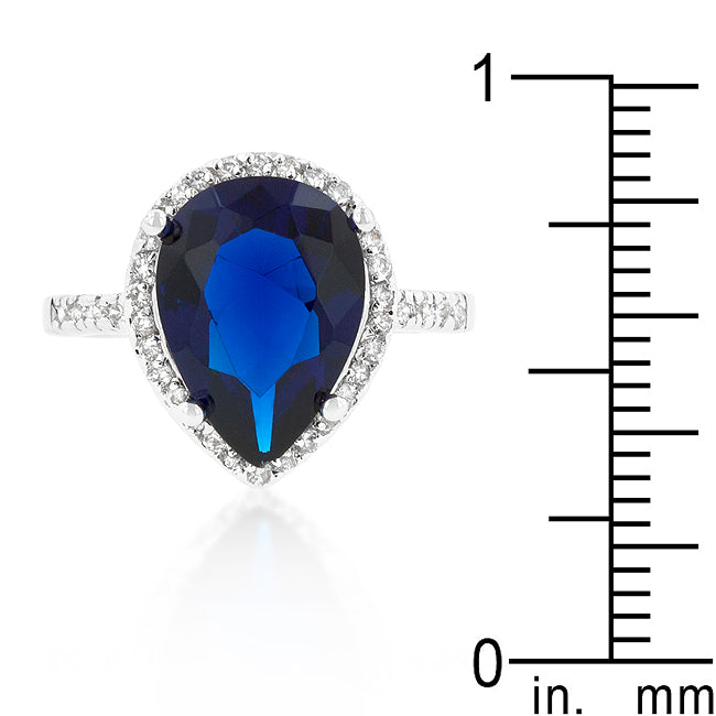 Heritage Form Modern Icon Sapphire Cubic Zirconia Drop Ring - Friggin Jewelry Fashion