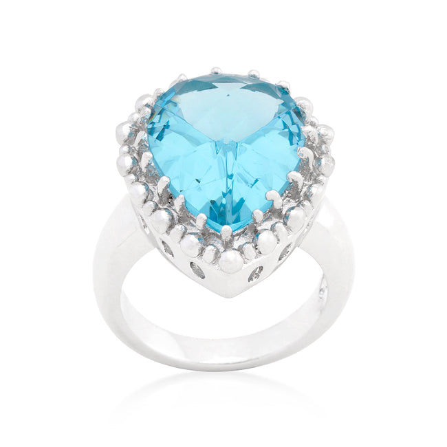 Refined Obsession Modern Edit Solitaire Blue Topaz Cocktail Ring - Friggin Jewelry Fashion