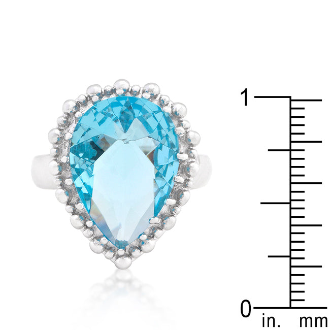 Refined Obsession Modern Edit Solitaire Blue Topaz Cocktail Ring - Friggin Jewelry Fashion