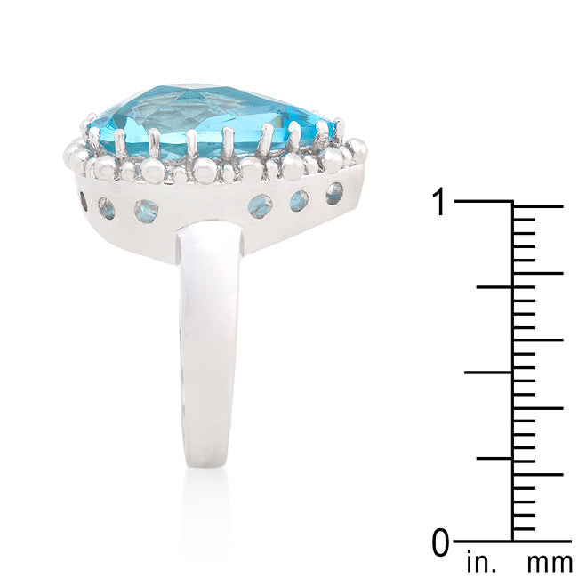 Refined Obsession Modern Edit Solitaire Blue Topaz Cocktail Ring - Friggin Jewelry Fashion