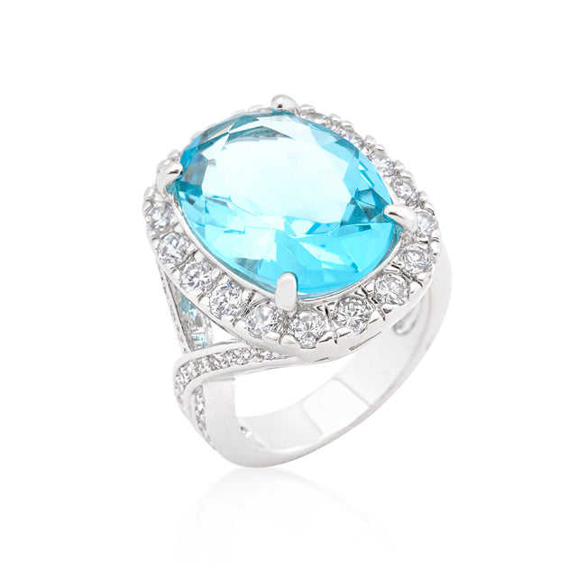Alluring Whisper Heritage Edit Oval Blue Topaz Cocktail Ring - Friggin Jewelry Fashion