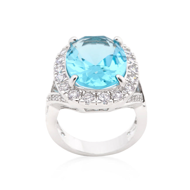 Alluring Whisper Heritage Edit Oval Blue Topaz Cocktail Ring - Friggin Jewelry Fashion