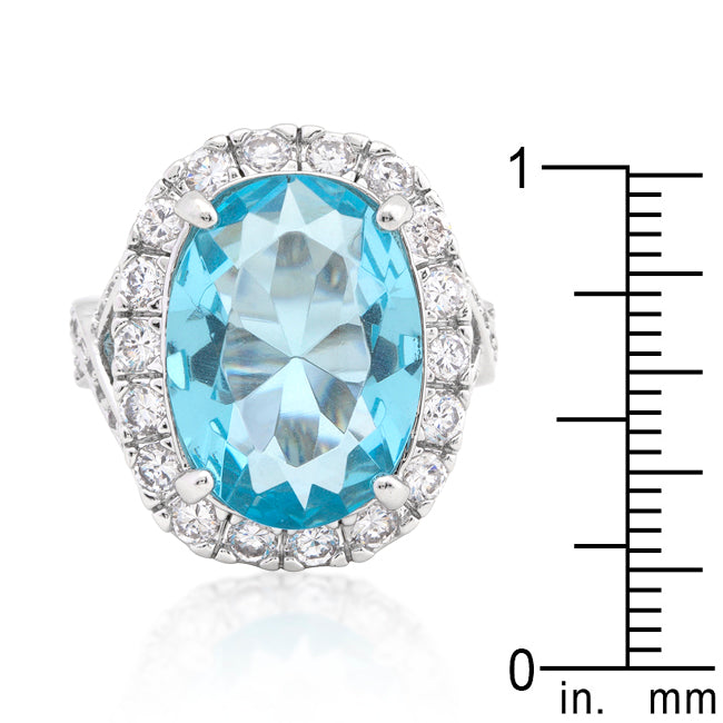 Alluring Whisper Heritage Edit Oval Blue Topaz Cocktail Ring - Friggin Jewelry Fashion