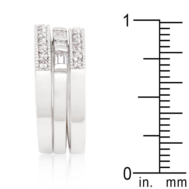 Bold Obsession Signature Line Simple Cubic Zirconia Ring Set - Friggin Jewelry Fashion