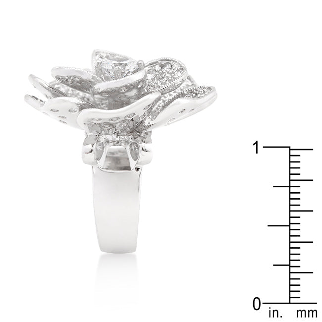 Coveted Spark Signature Edit Large Flower Cubic Zirconia Cocktail Ring - Friggin Jewelry Fashion