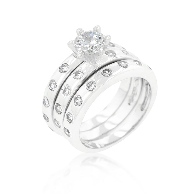 Essential Spark Refined Edit Bezel Set Engagement Ring Set - Friggin Jewelry Fashion