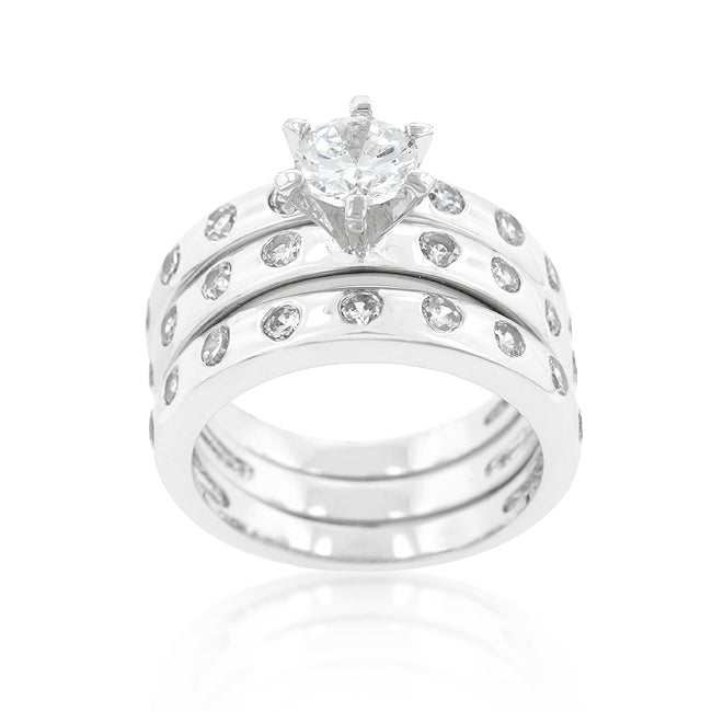 Essential Spark Refined Edit Bezel Set Engagement Ring Set - Friggin Jewelry Fashion