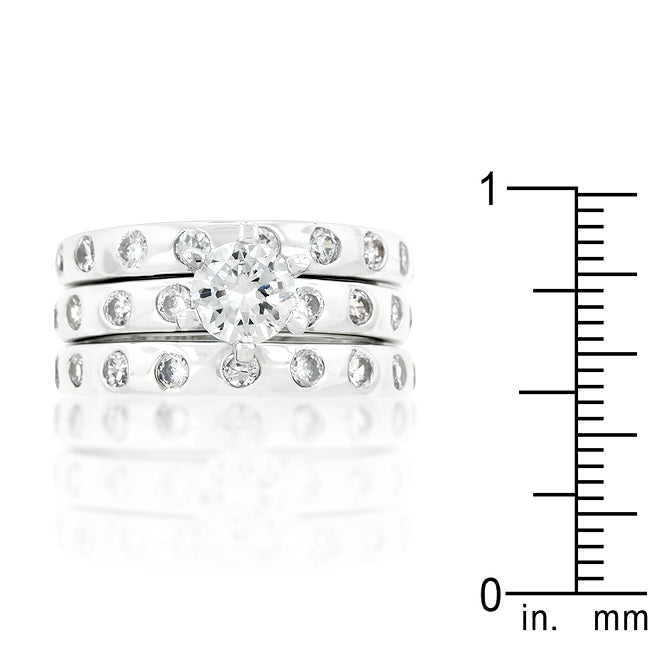 Essential Spark Refined Edit Bezel Set Engagement Ring Set - Friggin Jewelry Fashion