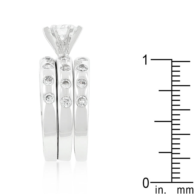 Essential Spark Refined Edit Bezel Set Engagement Ring Set - Friggin Jewelry Fashion