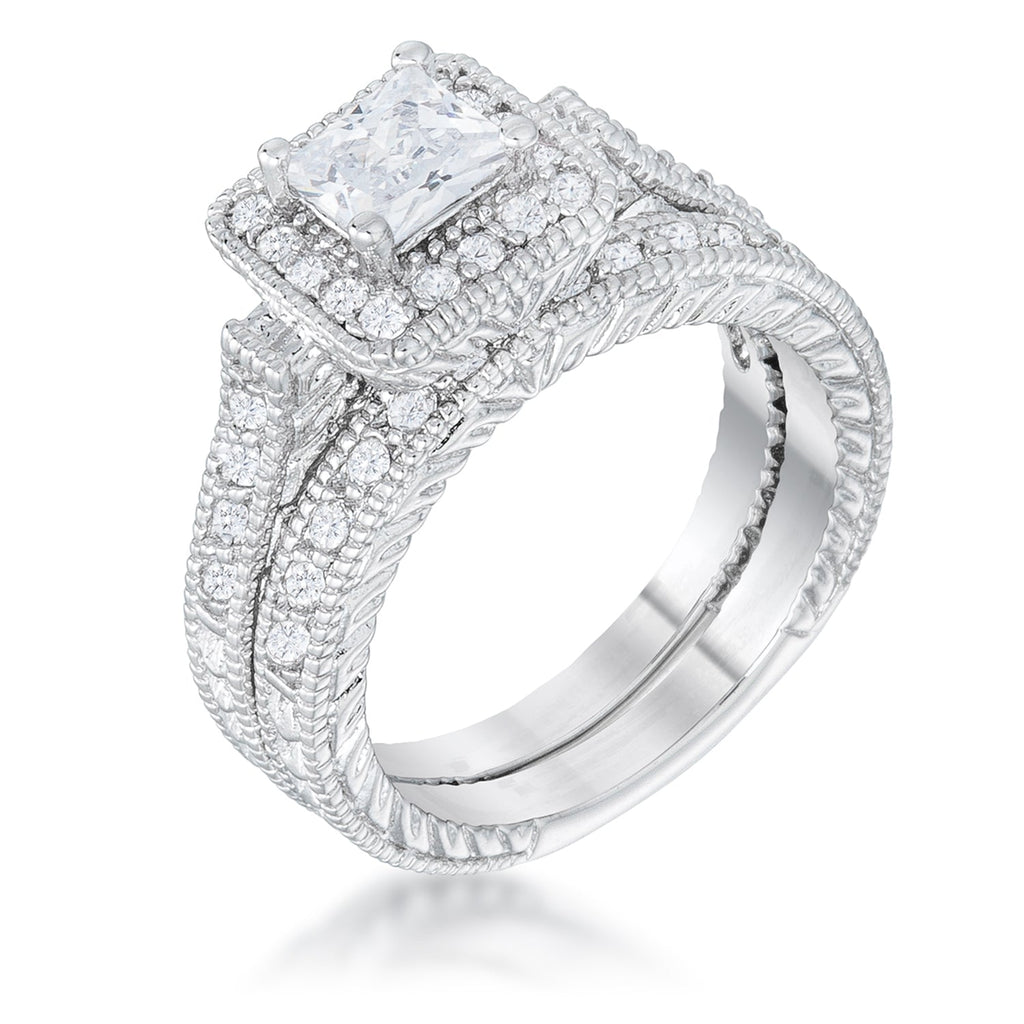 Bright Edge Studio Icon Art Deco Princess Cut Bridal Set - Friggin Jewelry Fashion