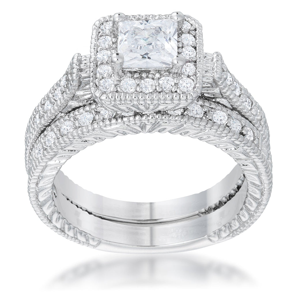 Bright Edge Studio Icon Art Deco Princess Cut Bridal Set - Friggin Jewelry Fashion