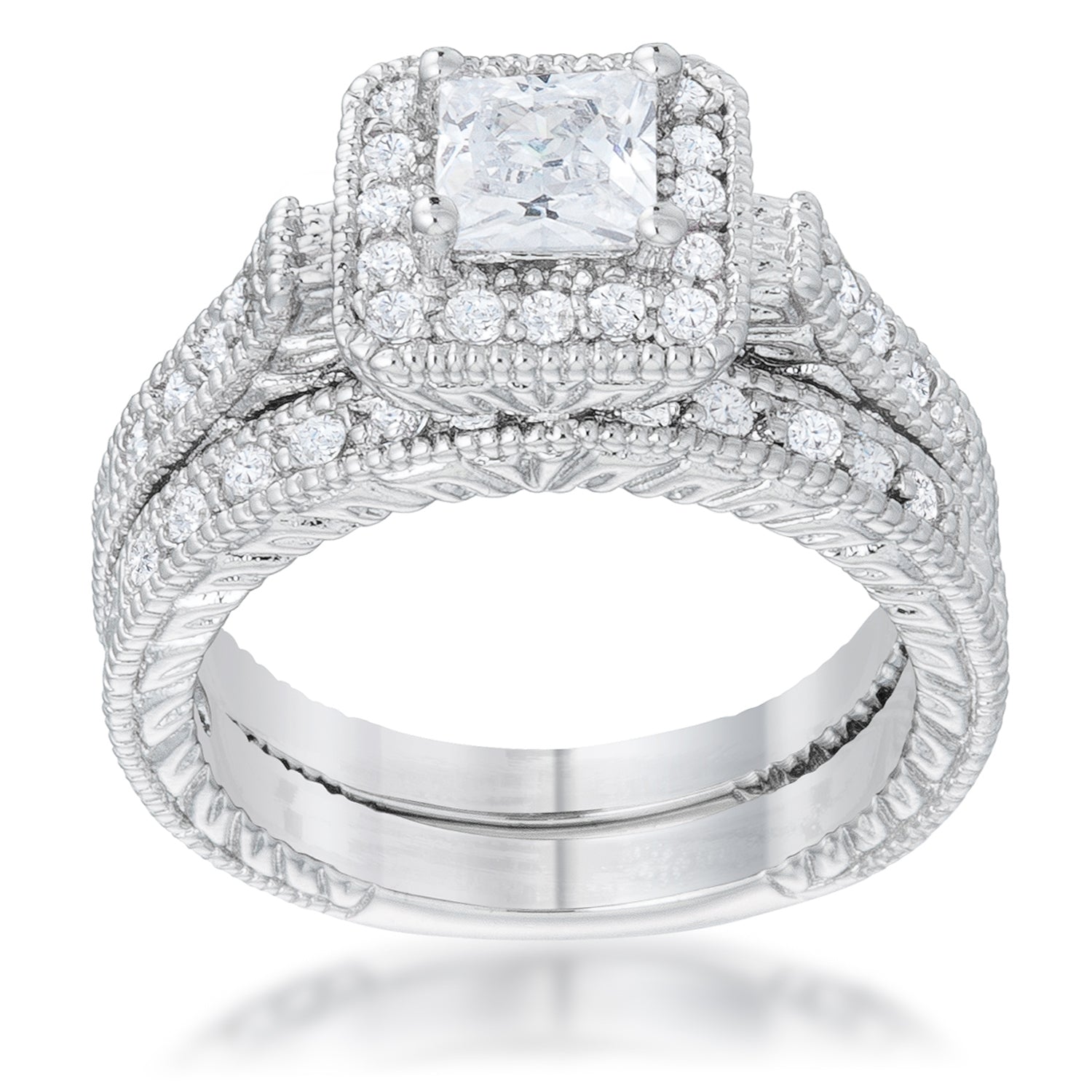 Bright Edge Studio Icon Art Deco Princess Cut Bridal Set - Friggin Jewelry Fashion