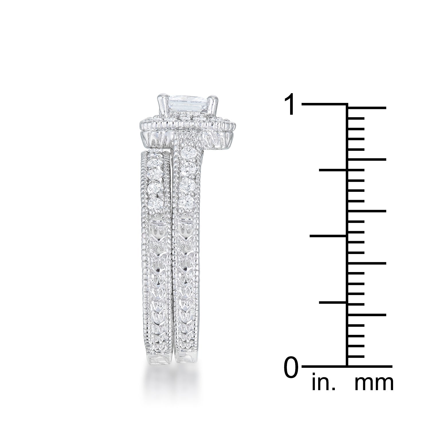 Bright Edge Studio Icon Art Deco Princess Cut Bridal Set - Friggin Jewelry Fashion
