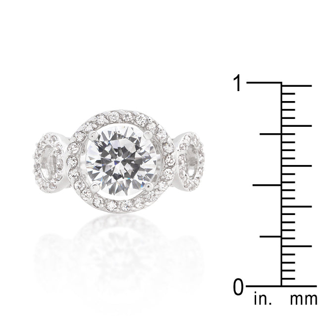 Bold Spark Pure Line Round Cut Trio Cubic Zirconia Ring - Friggin Jewelry Fashion