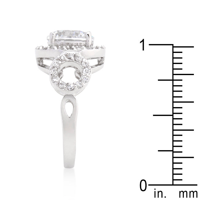 Bold Spark Pure Line Round Cut Trio Cubic Zirconia Ring - Friggin Jewelry Fashion