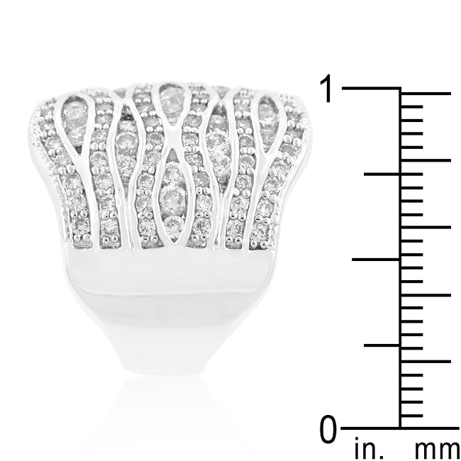 Lustrous Glow Signature Edit Cubic Zirconia Pave Abstract Ring - Friggin Jewelry Fashion