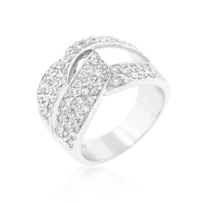 Striking Glow Modern Edit Cubic Zirconia Knot Ring - Friggin Jewelry Fashion Winter