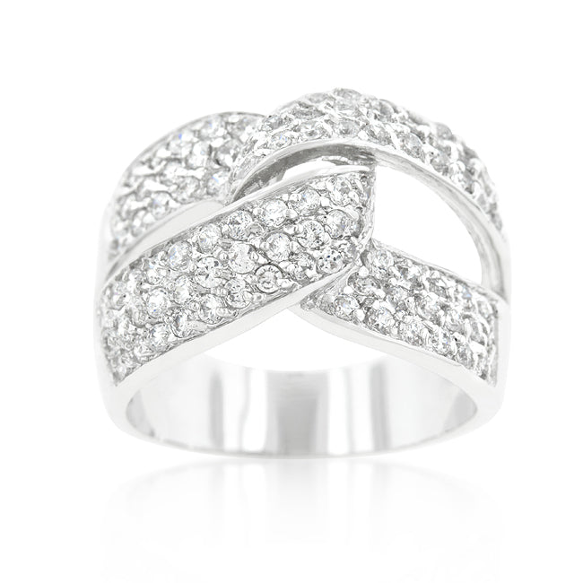 Striking Glow Modern Edit Cubic Zirconia Knot Ring - Friggin Jewelry Fashion Winter