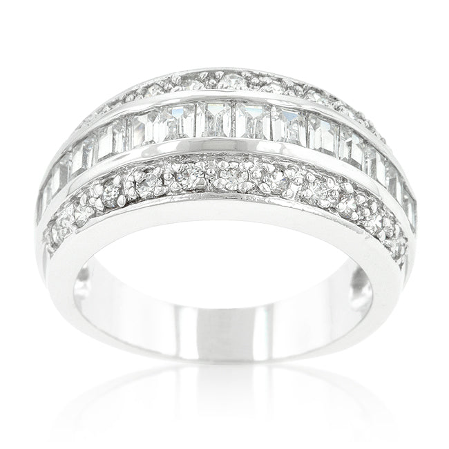 Couture Form Modern Series 3-Row Cubic Zirconia Band - Friggin Jewelry Fashion