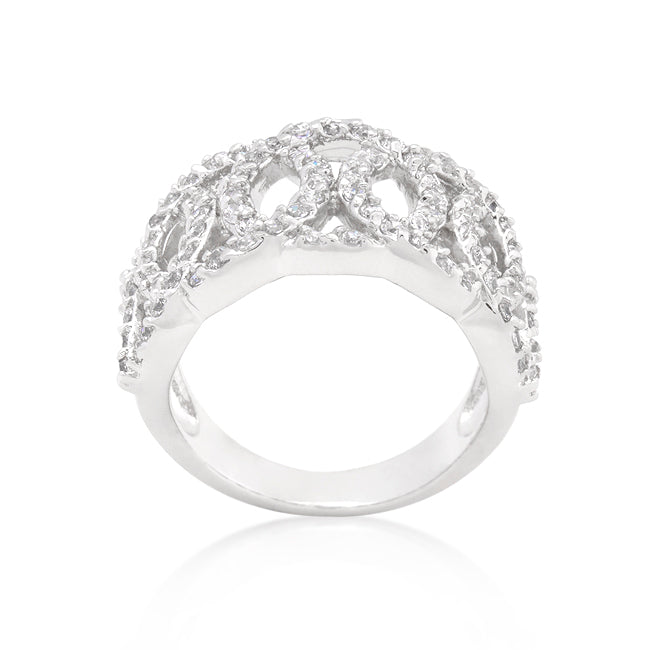 Sleek Form Signature Edit Cubic Zirconia Circular Ring - Friggin Jewelry Fashion