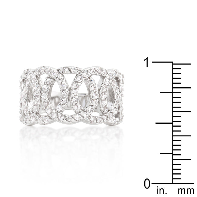 Sleek Form Signature Edit Cubic Zirconia Circular Ring - Friggin Jewelry Fashion
