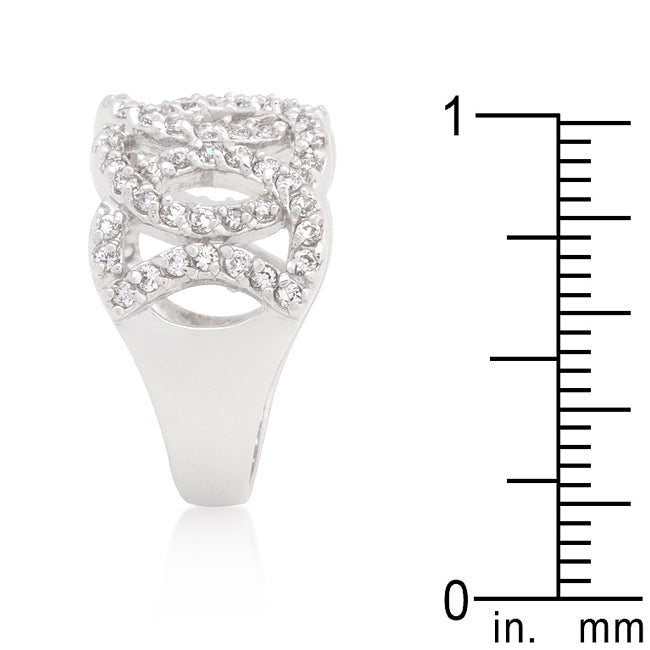 Sleek Form Signature Edit Cubic Zirconia Circular Ring - Friggin Jewelry Fashion
