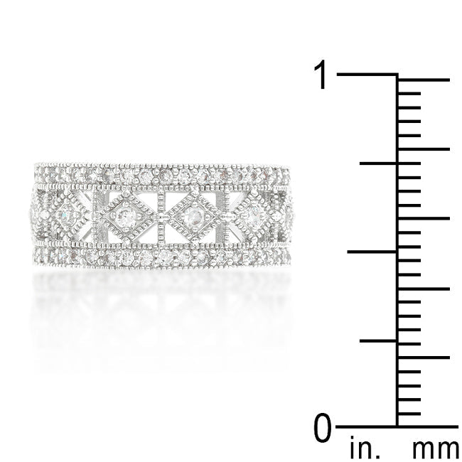 Sculpted Form Modern Edit Simple Classic Cubic Zirconia Band - Friggin Jewelry Fashion