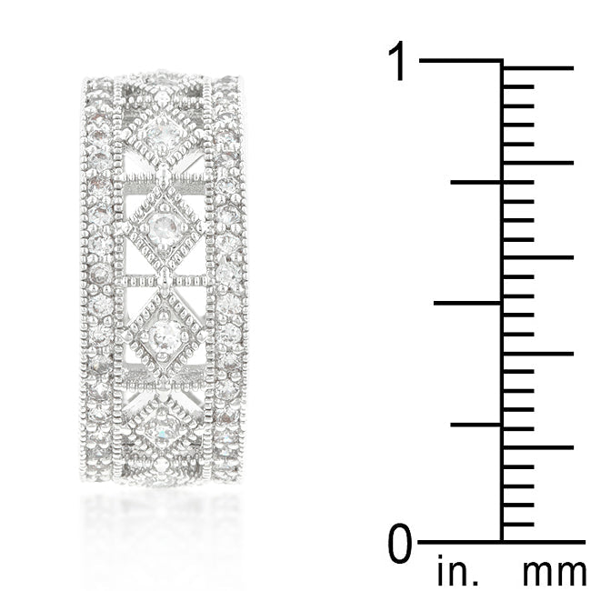 Sculpted Form Modern Edit Simple Classic Cubic Zirconia Band - Friggin Jewelry Fashion
