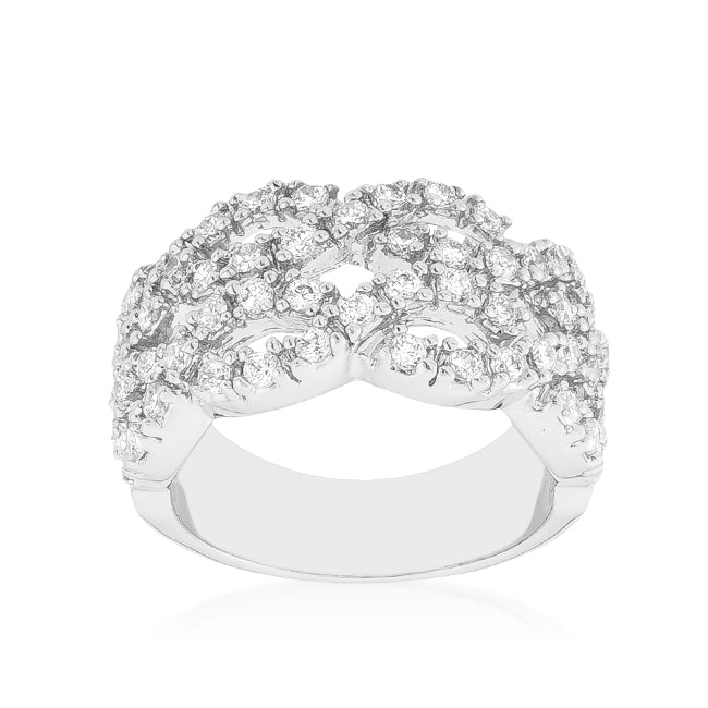 Irreverent Edge Cheeky Edit Braided CZ Cocktail Ring - Friggin Jewelry Fashion