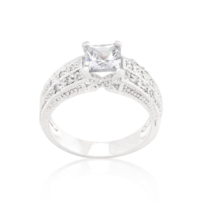 Witty Detail Studio Line Cubic Zirconia Princess Cut Ring - Friggin Jewelry Fashion