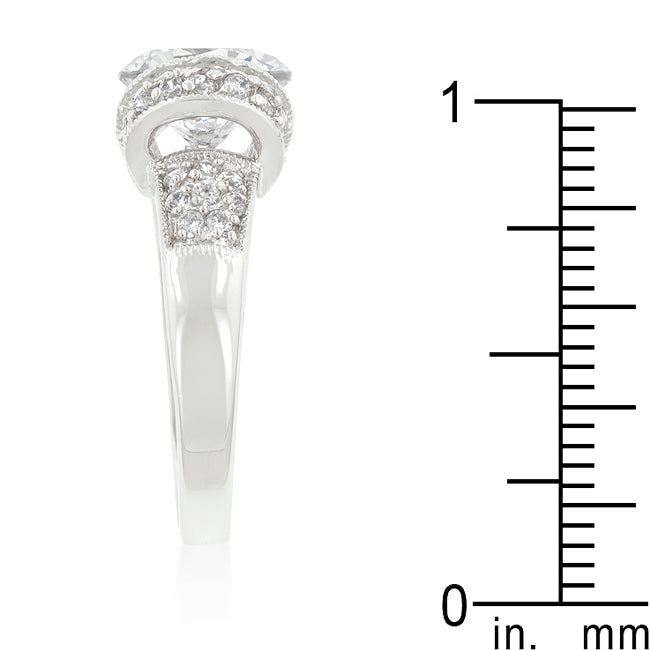 Runway Whisper Contemporary Line Tension Set Cubic Zirconia Engagement Ring - Friggin Jewelry Fashion