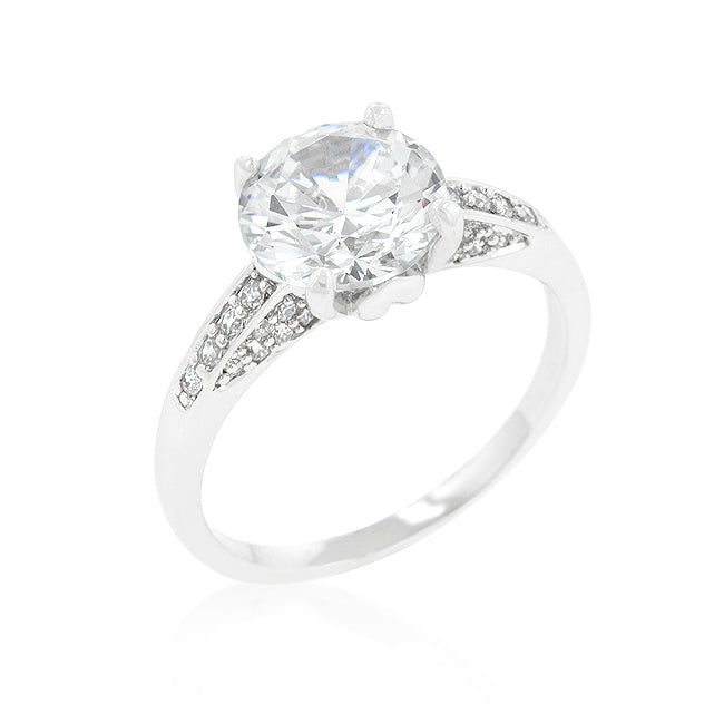 Pure Form Modern Series Contemporary Engagement Ring with Large Center Stone - Friggin Jewelry Fashion