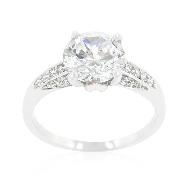 Pure Form Modern Series Contemporary Engagement Ring with Large Center Stone - Friggin Jewelry Fashion