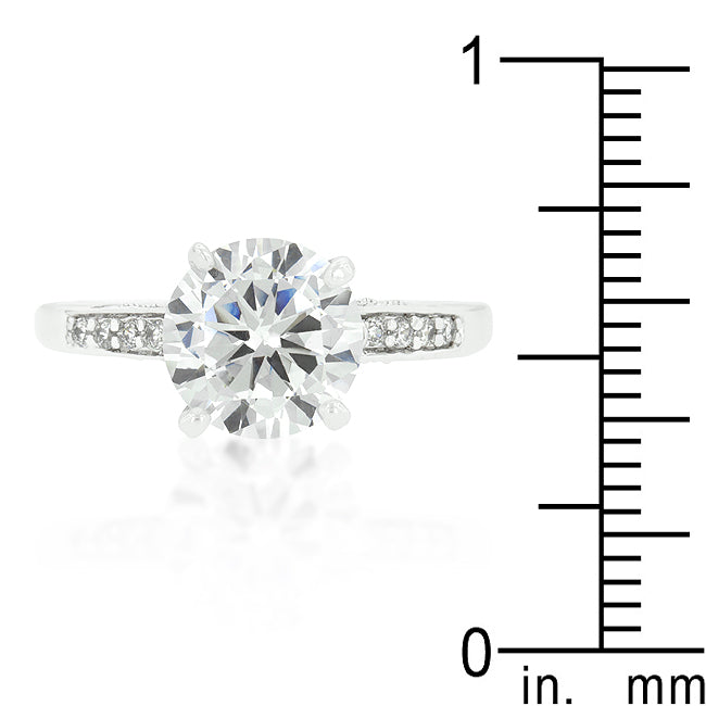 Pure Form Modern Series Contemporary Engagement Ring with Large Center Stone - Friggin Jewelry Fashion