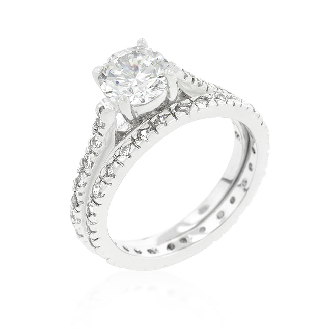 Radiant Spark Desired Edit Glistening Engagement Ring Set - Friggin Jewelry Fashion