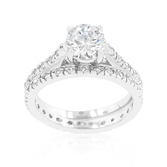 Radiant Spark Desired Edit Glistening Engagement Ring Set - Friggin Jewelry Fashion