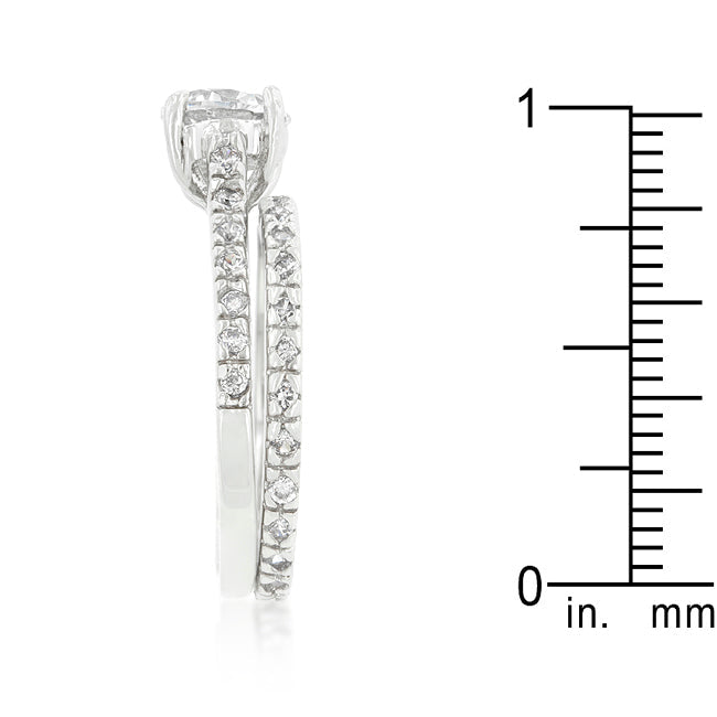 Radiant Spark Desired Edit Glistening Engagement Ring Set - Friggin Jewelry Fashion