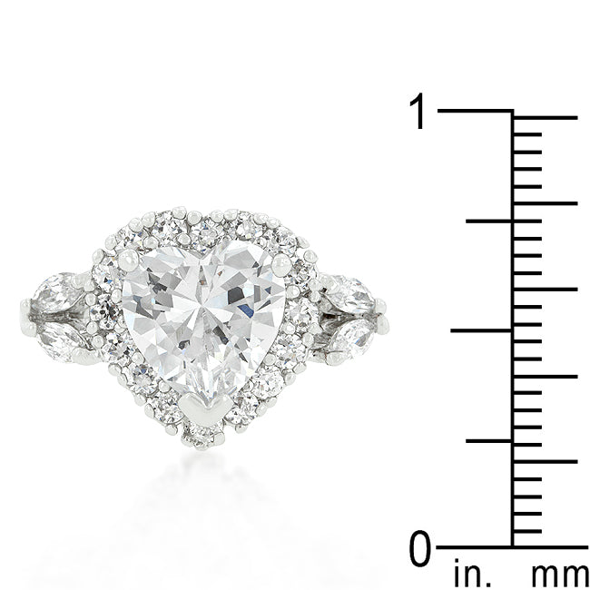 Daring Form Icon Series Heart Halo Engagement Ring - Friggin Jewelry Fashion