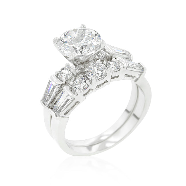 Irresistible Form Radiant Series Engagement Set with Large Center Stone - Friggin Jewelry Fashion